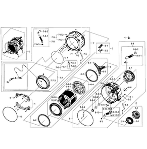 Tub/drum Assy Diagram and Parts List for WF435ATGJRA A1-0001 Samsung Washer