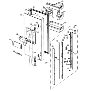 Left Door Diagram and Parts List for RF267ADRS XAA-0000 Samsung Refrigerator