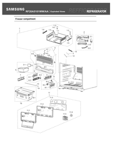 Freezer Compartment Diagram and Parts List for RF20A5101WW AA-00 Samsung Refrigerator