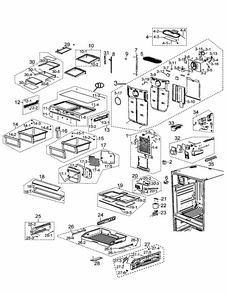 Freezer Diagram and Parts List for RF267AZWP XAA-0000 Samsung Refrigerator