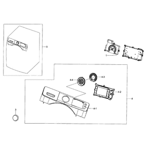 Control Panel Diagram and Parts List for WF42H5400AF A2-0000 Samsung Washer