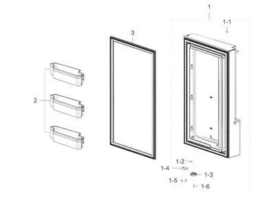 Freezer Door R Diagram and Parts List for RF23J9011SG AA-0004 Samsung Refrigerator