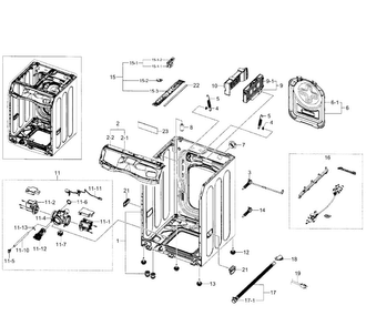 Frame Diagram and Parts List for WF520ABP XAA-0007 Samsung Washer