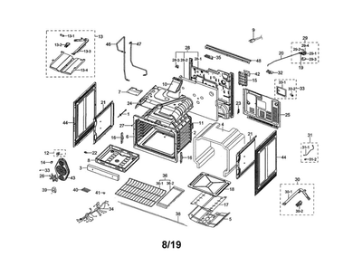 Gas Range Diagram and Parts List for NX58R9421SS AA-00 Samsung Range