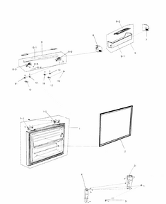 Freezer Door Diagram and Parts List for RF267ACRS XAA-0000 Samsung Refrigerator