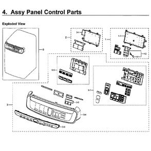 Control Panel Diagram and Parts List for WV55M9600AV A5-0000 Samsung Washer