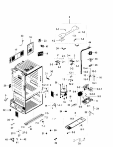 Cabinet Diagram and Parts List for RF28HFEDBSR AA-0007 Samsung Refrigerator