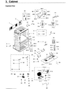 Part Location Diagram of DA97-14977B Samsung Hinge Assembly (Middle/Right)