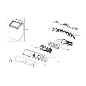 Control Panel Diagram and Parts List for WA422PRHDWR AA-02 Samsung Washer