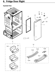 Part Location Diagram of DA63-06974A Samsung Refrigerator cover