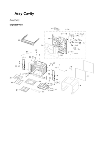 Cavity Assembly Diagram and Parts List for NX60A6311SG AA-01 Samsung Range