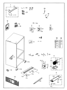 Cabinet Diagram and Parts List for RF263BEAESG AA-04 Samsung Refrigerator