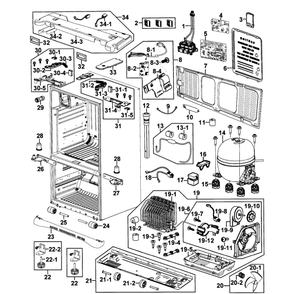 Cabinet Assembly Diagram and Parts List for RF268ABPN XAA-00 Samsung Refrigerator