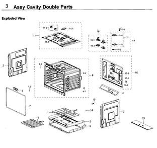 Cavity Double Parts Diagram and Parts List for NV51K7770DG AA-0000 Samsung Wall Oven
