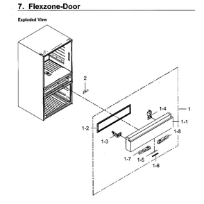 Flexzone Door Diagram and Parts List for RF23M8570SR AA-0000 Samsung Refrigerator