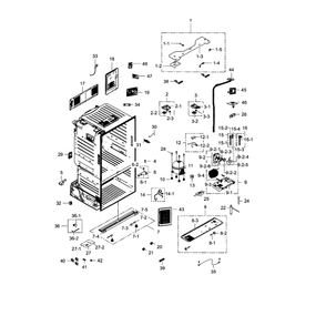 Cabinet Diagram and Parts List for RF28HFPDBSR AA-0000 Samsung Refrigerator