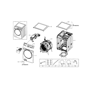 Main Assembly Diagram and Parts List for WF448AAP XAA-07 Samsung Washer
