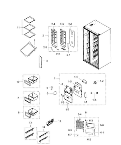 Fridge Diagram and Parts List for RH25H5611SG AA-0000 Samsung Refrigerator