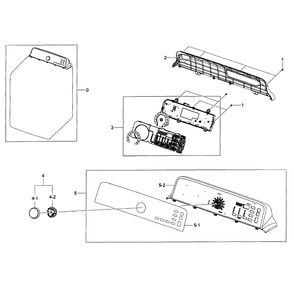 Control Panel Diagram and Parts List for DV456EWHDWR AA-0001 Samsung Dryer