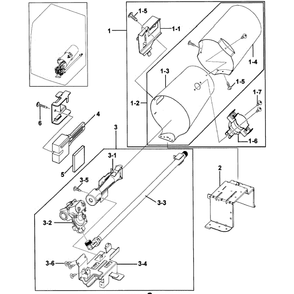 Heater Diagram and Parts List for DV209AGW XAA-0000 Samsung Dryer