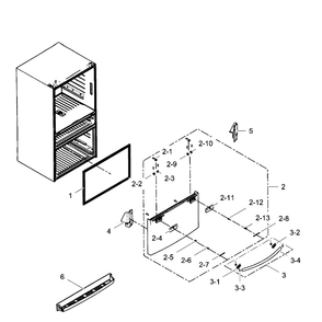 Freezer Door Diagram and Parts List for RF31FMEDBBC AA-03 Samsung Refrigerator