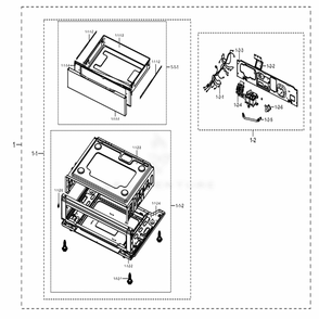 Assembly Drawer Diagram and Parts List for NX58M6850SS (AA)(0001) Samsung Range