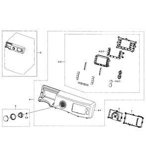 Control Panel Diagram and Parts List for WF520ABW XAA-07 Samsung Washer