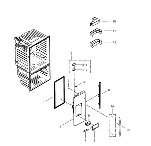 Part Location Diagram of DA97-12088V Samsung Refrigerator Cover Assembly