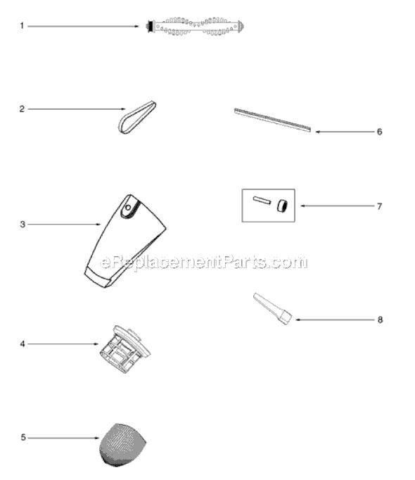 Page A Diagram and Parts List for S107A  Sanitaire Upright Vacuum