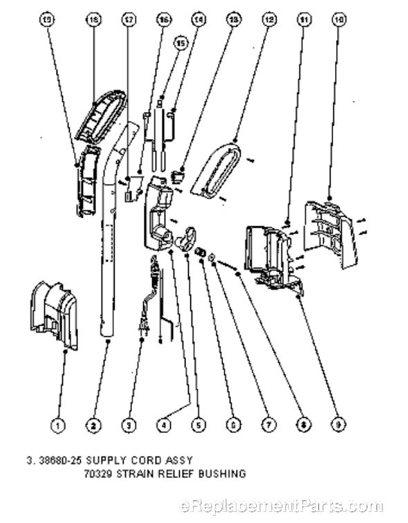 Page D Diagram and Parts List for S4170AT-1  Sanitaire Upright Vacuum