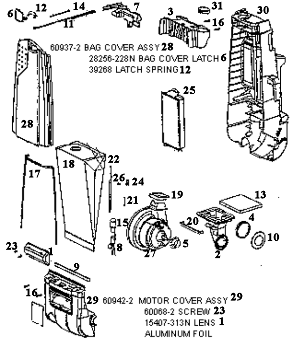 Page C Diagram and Parts List for S4170AT  Sanitaire Upright Vacuum