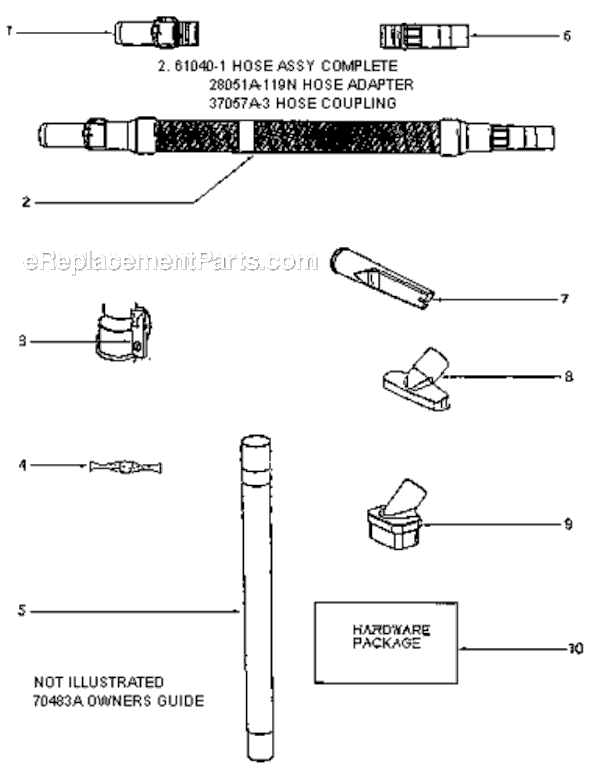 Page A Diagram and Parts List for S4180AT  Sanitaire Upright Vacuum