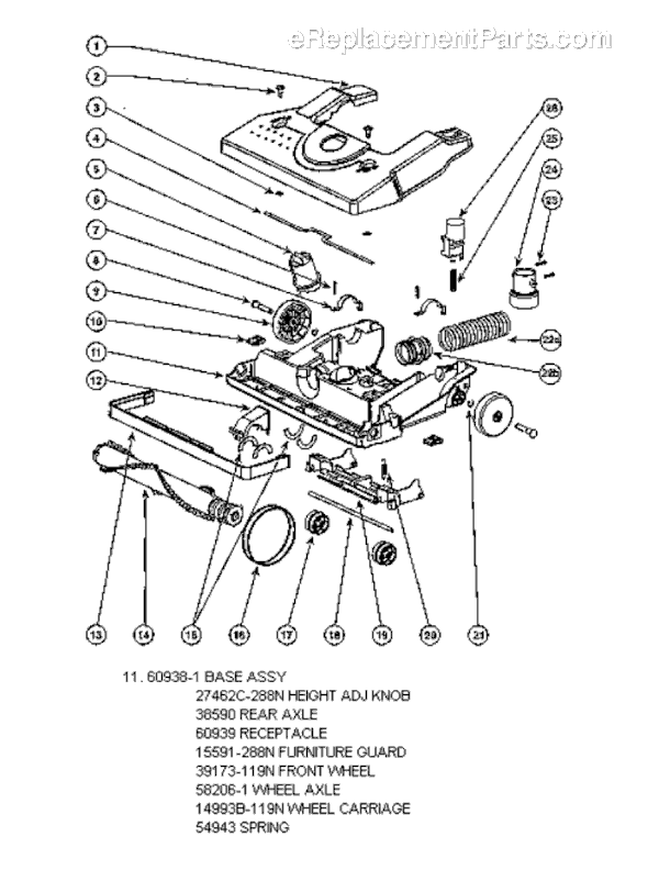 Page B Diagram and Parts List for S4180AT  Sanitaire Upright Vacuum