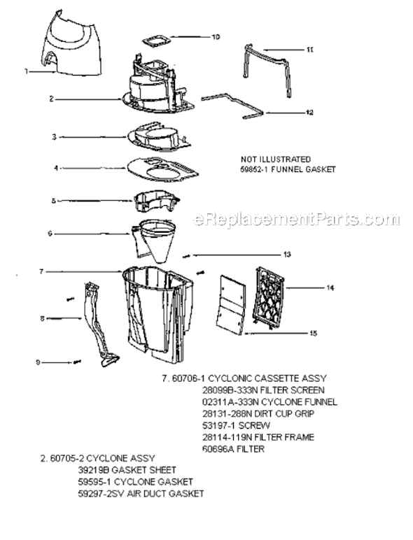 Page E Diagram and Parts List for S4180AT  Sanitaire Upright Vacuum