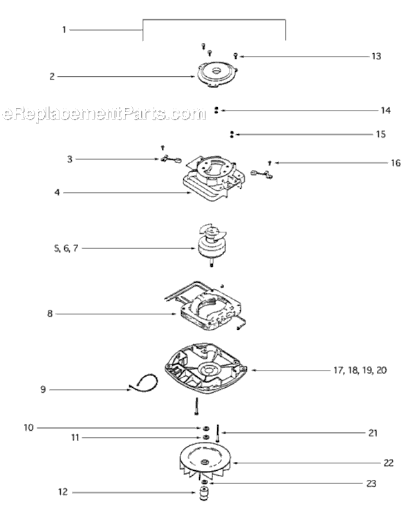 Page E Diagram and Parts List for S607D-1  Sanitaire Upright Vacuum