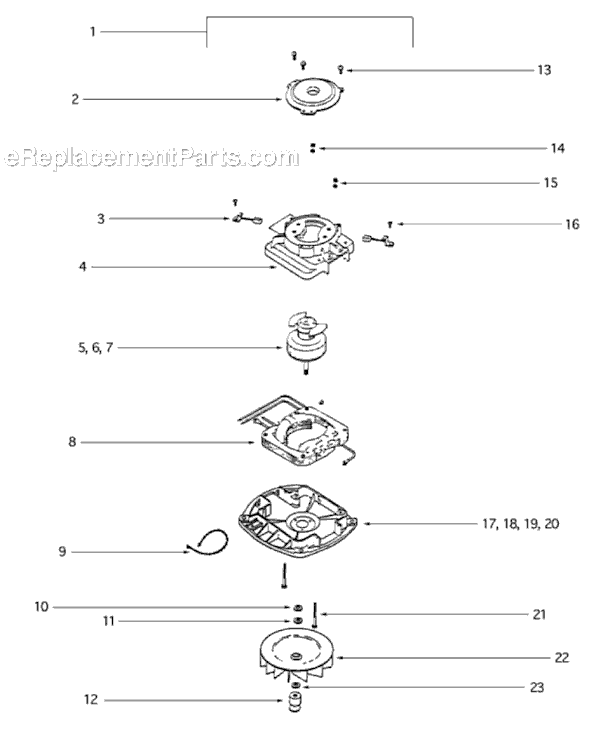 Page E Diagram and Parts List for S607D  Sanitaire Upright Vacuum