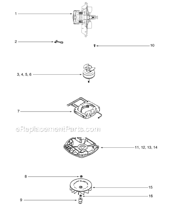 Page D Diagram and Parts List for S634A-1  Sanitaire Upright Vacuum