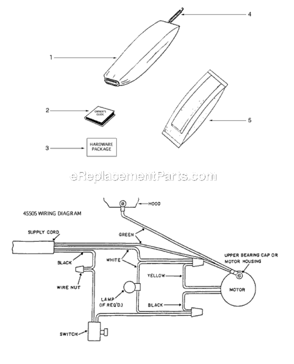 Page E Diagram and Parts List for S634A-1  Sanitaire Upright Vacuum
