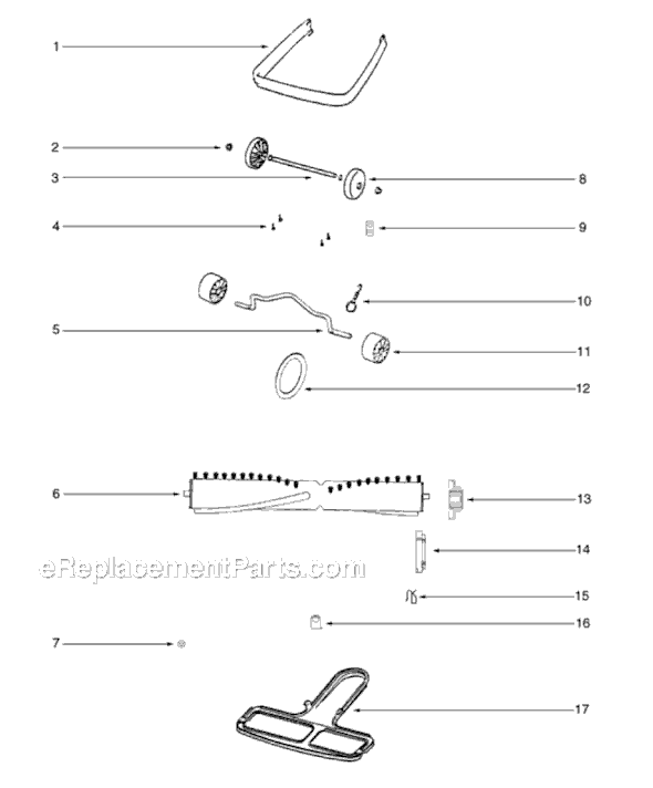 Page A Diagram and Parts List for S634A-2  Sanitaire Upright Vacuum