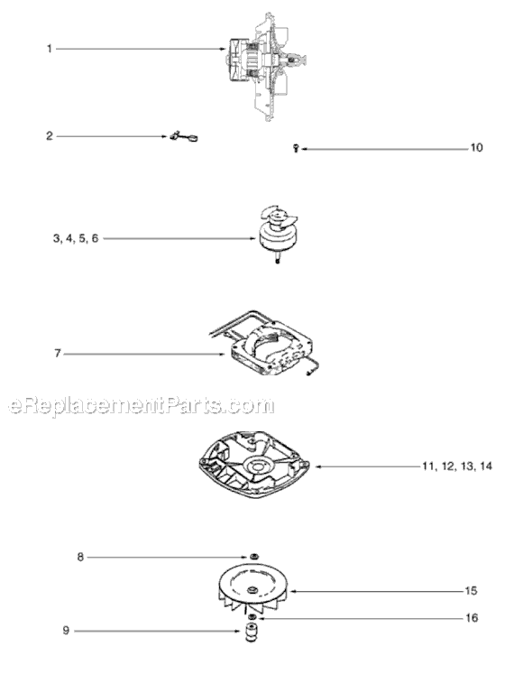 Page D Diagram and Parts List for S634A-2  Sanitaire Upright Vacuum