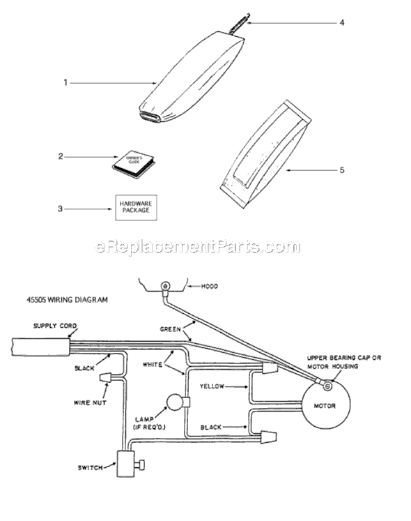 Page E Diagram and Parts List for S634A-2  Sanitaire Upright Vacuum