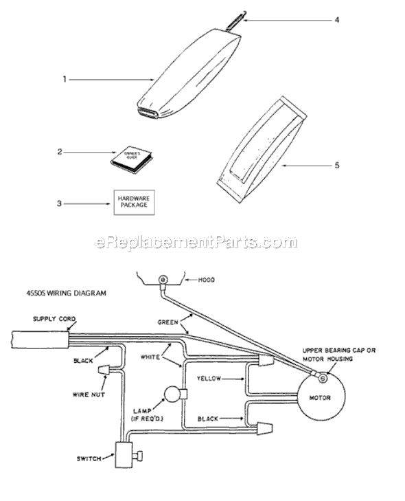 Page A Diagram and Parts List for S634B  Sanitaire Upright Vacuum