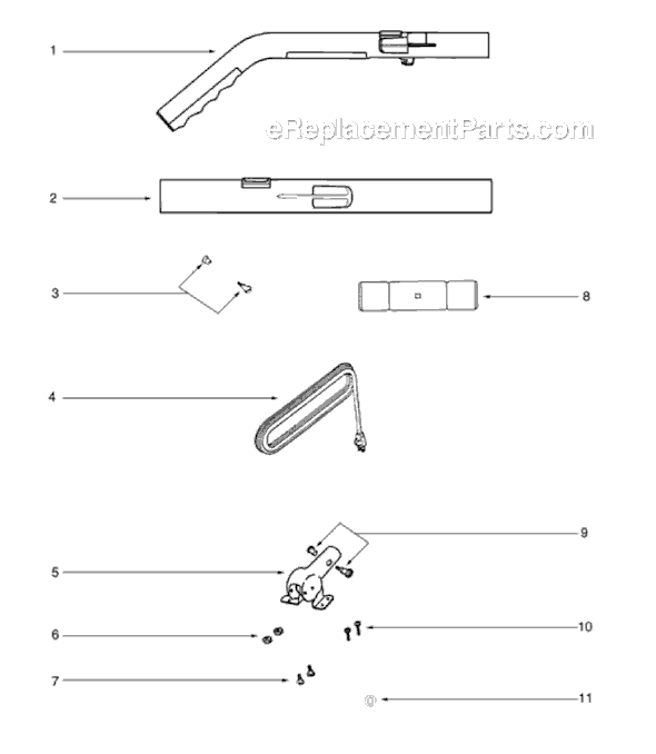 Page B Diagram and Parts List for S634B  Sanitaire Upright Vacuum