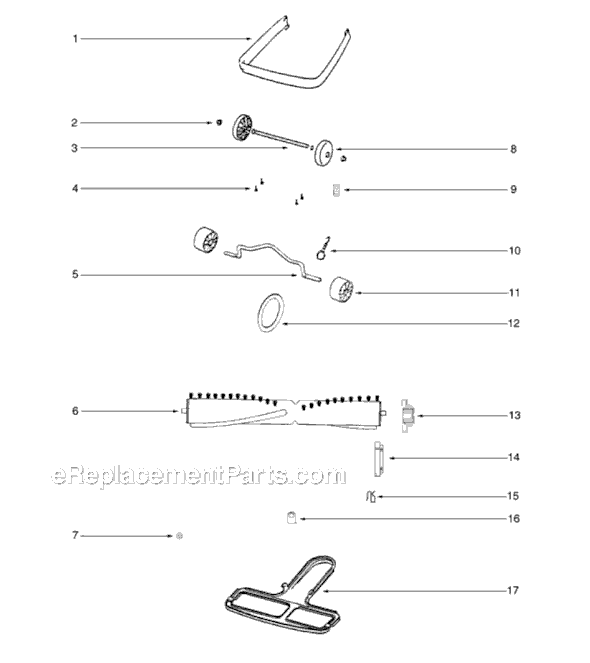Page A Diagram and Parts List for S634D-1  Sanitaire Upright Vacuum