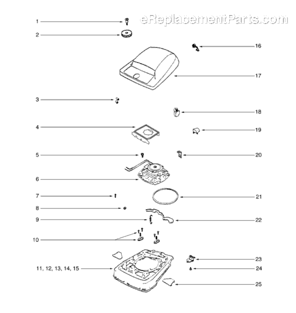 Page C Diagram and Parts List for S634D-1  Sanitaire Upright Vacuum