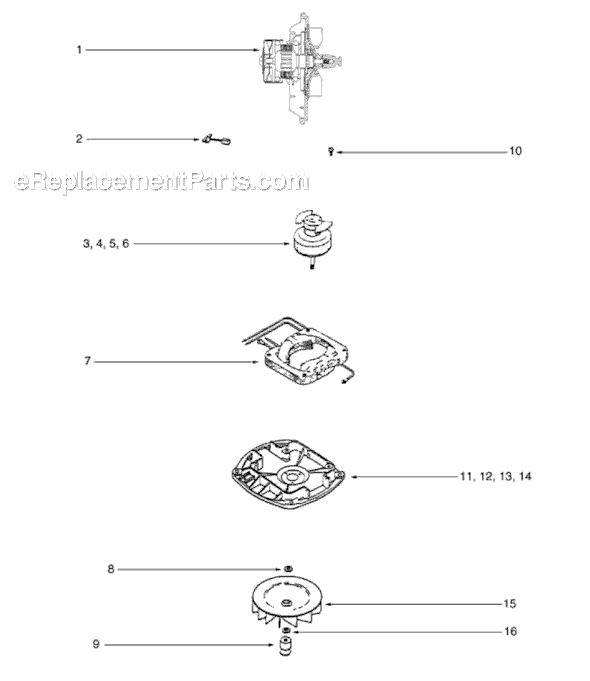 Page D Diagram and Parts List for S634D-1  Sanitaire Upright Vacuum