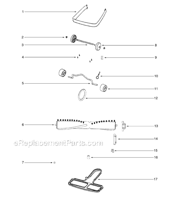 Page A Diagram and Parts List for S634D  Sanitaire Upright Vacuum