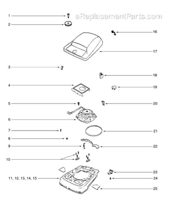 Page C Diagram and Parts List for S634D  Sanitaire Upright Vacuum