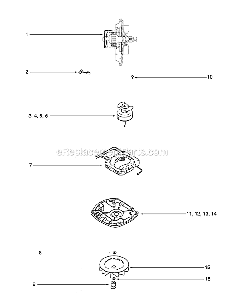 Page E Diagram and Parts List for S635A  Sanitaire Upright Vacuum