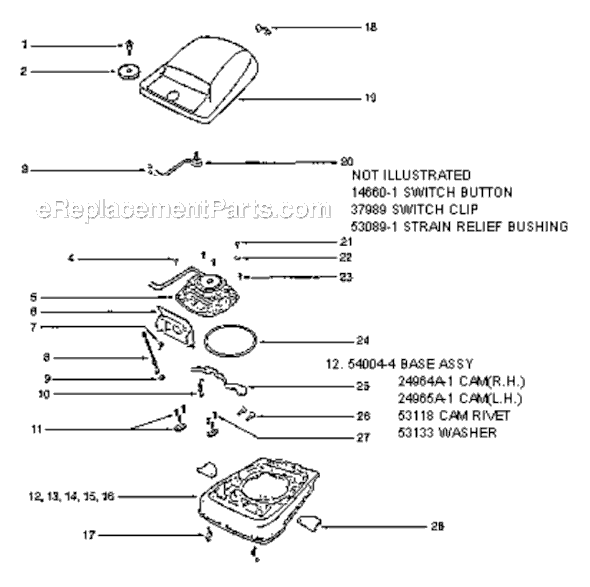 Page B Diagram and Parts List for S639A  Sanitaire Upright Vacuum